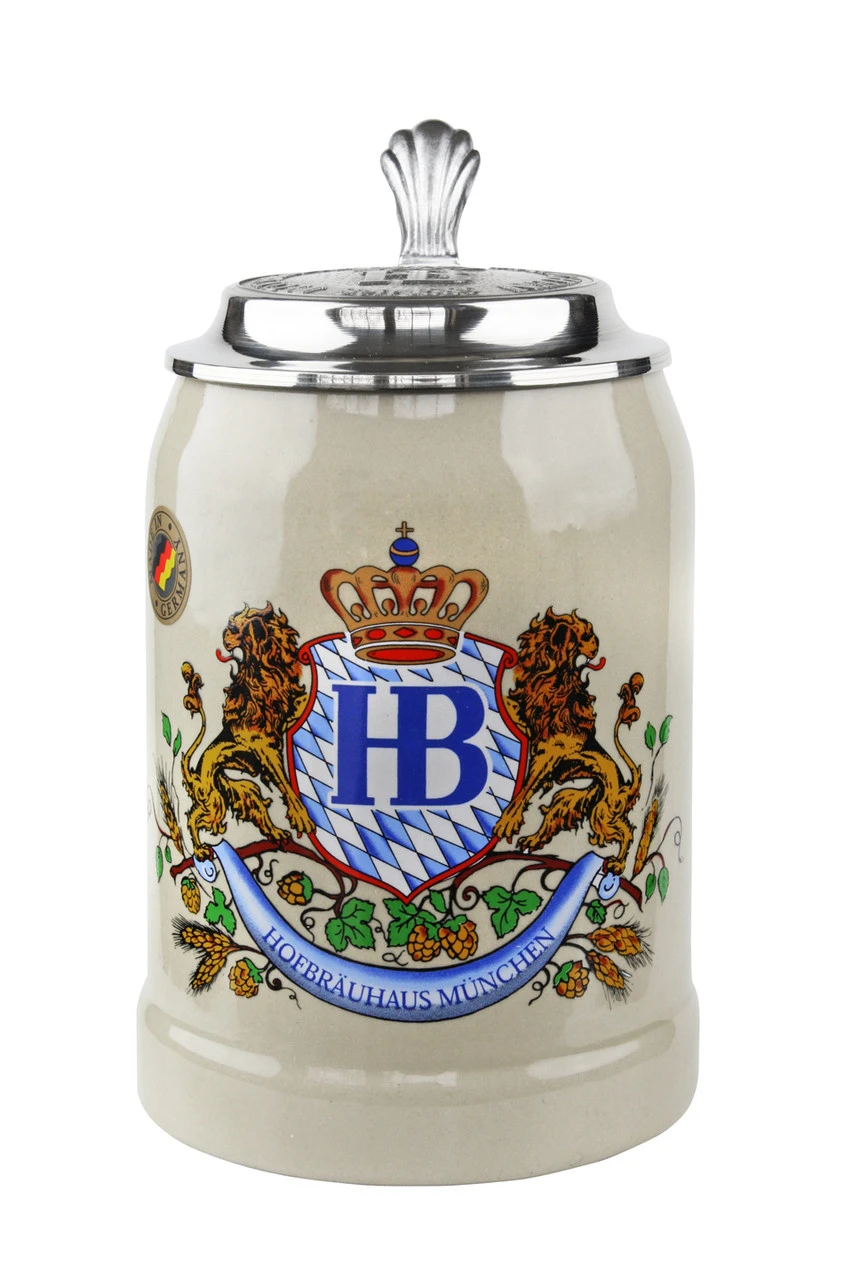 Hofbrauhaus 0.5 Liter Stoneware Beer Stein With HB Lid