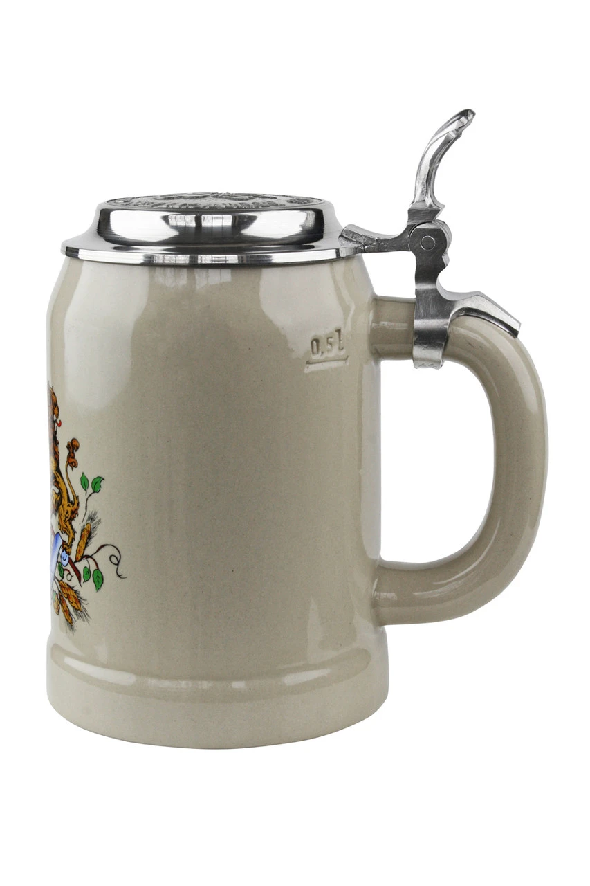 Hofbrauhaus 0.5 Liter Stoneware Beer Stein With HB Lid - Image 4