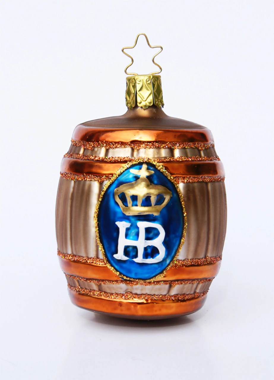 Hofbrauhaus HB Keg Glass Christmas Ornament 1 Hofbrauhaus HB Keg Glass Christmas Ornament