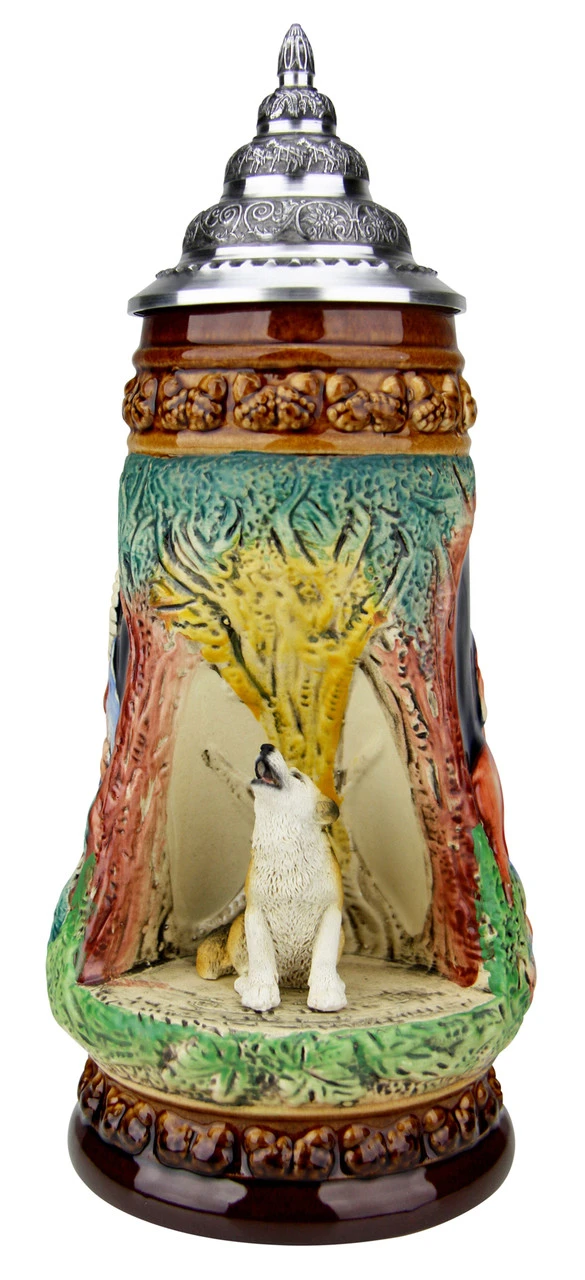 Howling Wolf Wildlife Grotto Beer Stein 1 Howling Wolf Wildlife Grotto Beer Stein