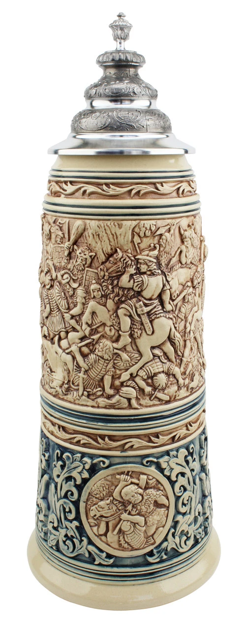 King Limitaet 2016 | Battle Of Teutoburg Forest Antique Style Beer Stein Brown 2 King Limitaet 2016 | Battle Of Teutoburg Forest Antique Style Beer Stein Brown - Image 2