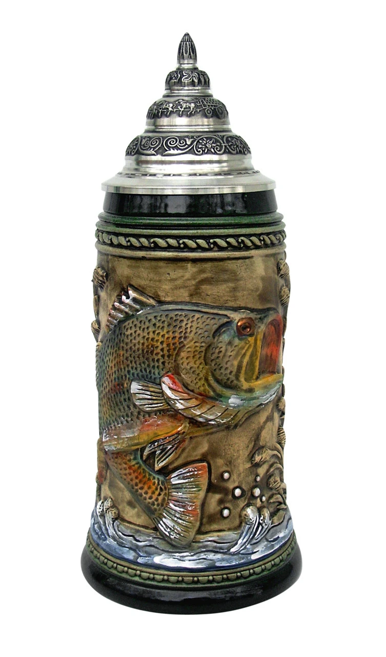 Large Mouth Bass Beer Stein Rustic 1 Large Mouth Bass Beer Stein Rustic