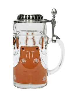 Lederhosen Glass Beer Stein 0.5 Liter