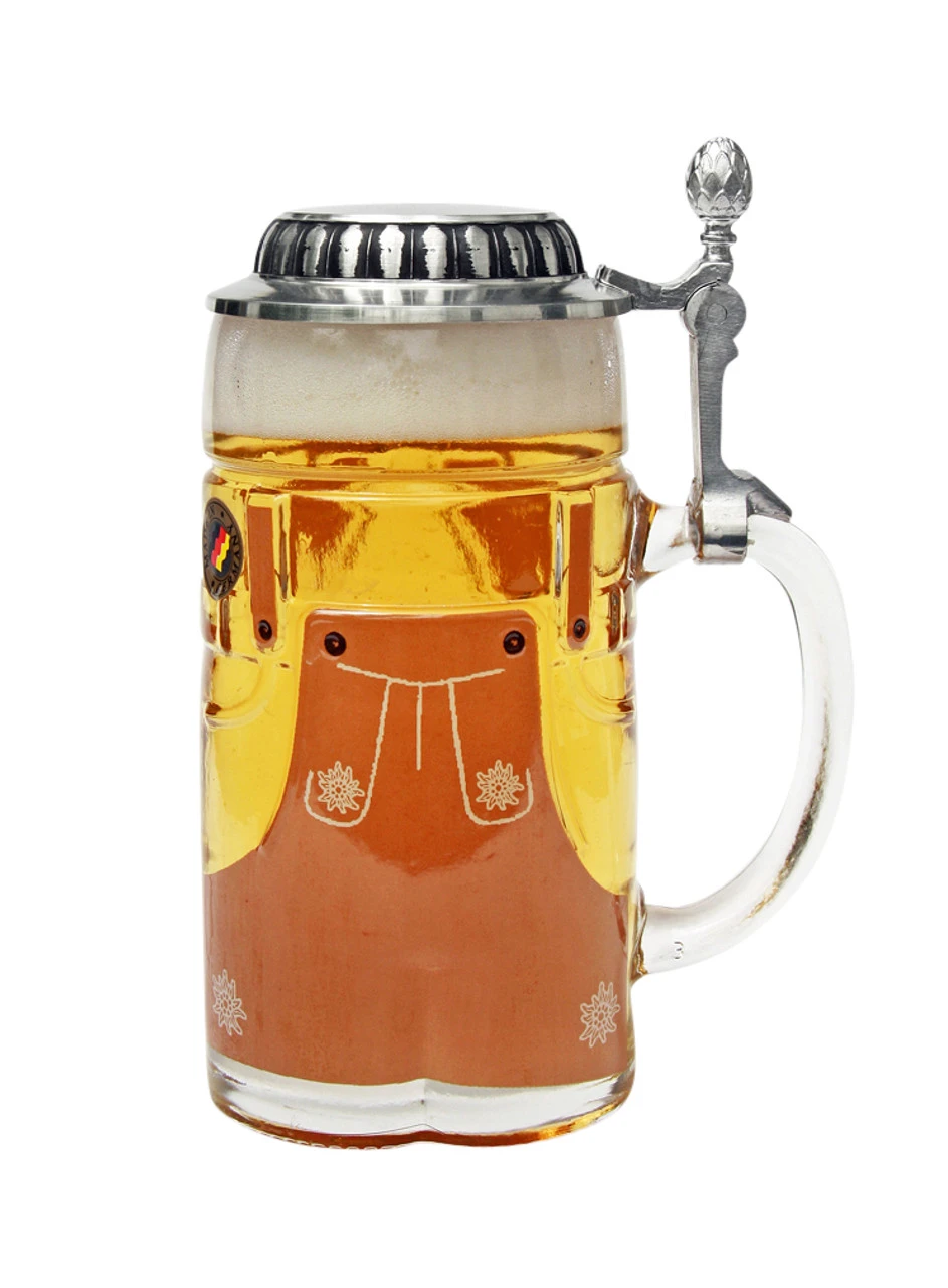 Lederhosen Glass Beer Stein 0.5 Liter - Image 2