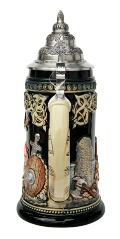Leif Erikssen Viking Beer Stein 7 Leif Erikssen Viking Beer Stein -Zimmermann Shop Leif Erikssen Viking Beer Stein K1011BL Back SM 39599.1417531263