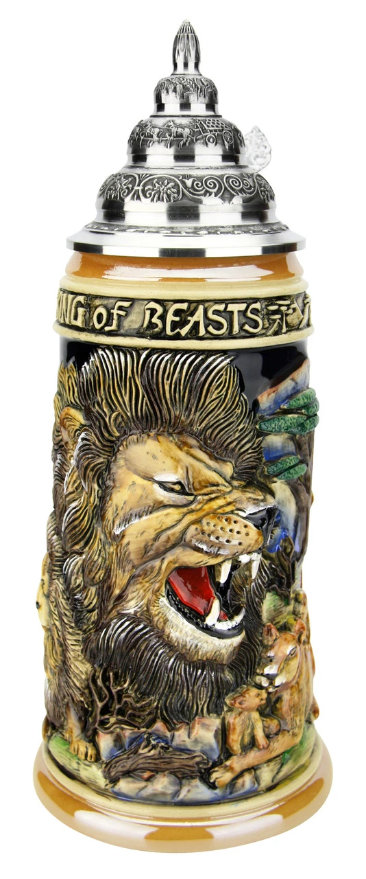 Lion King Of Beasts Beer Stein 2 Lion King Of Beasts Beer Stein - Image 2