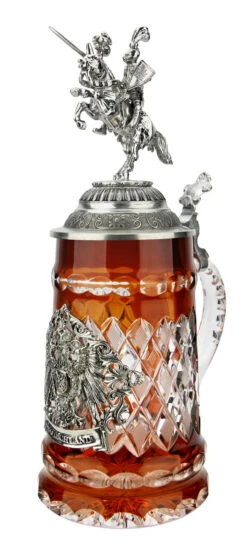 Lord Of Crystal German Knight Beer Stein Amber 10 Lord Of Crystal German Knight Beer Stein Amber -Zimmermann Shop Lord of Crystal German Knight Beer Stein Amber K6002AR RA SM 76960.1653673063