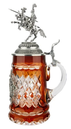Lord Of Crystal German Knight Beer Stein Amber 11 Lord Of Crystal German Knight Beer Stein Amber -Zimmermann Shop Lord of Crystal German Knight Beer Stein Amber K6002AR RS SM 29403.1653673067