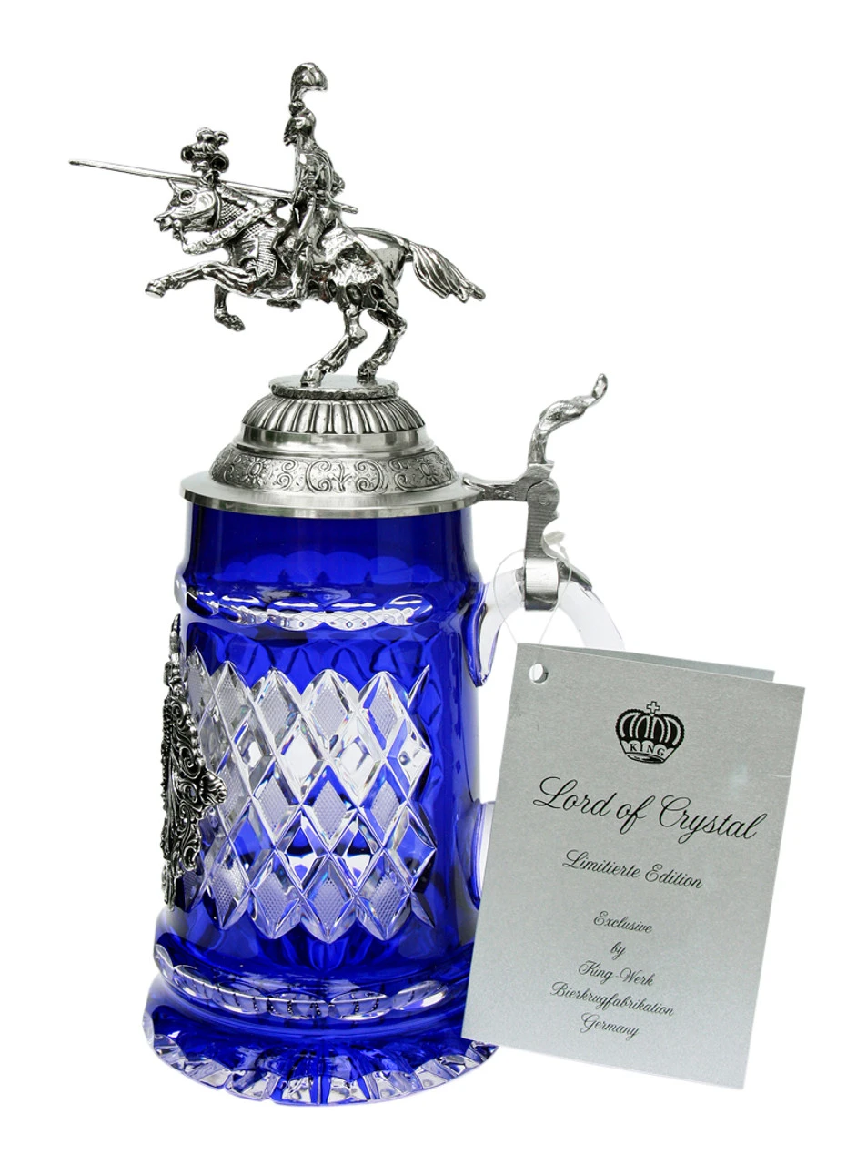 Lord Of Crystal German Knight Beer Stein Blue 2 Lord Of Crystal German Knight Beer Stein Blue - Image 2