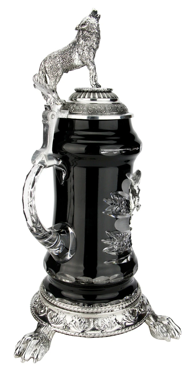 Lord Of Crystal Wolf German Beer Stein Black | 3D Howling Wolf Lid | Wolf Paw Feet 8 Lord Of Crystal Wolf German Beer Stein Black | 3D Howling Wolf Lid | Wolf Paw Feet - Image 8