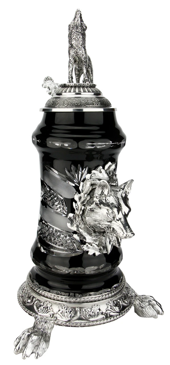 Lord Of Crystal Wolf German Beer Stein Black | 3D Howling Wolf Lid | Wolf Paw Feet 5 Lord Of Crystal Wolf German Beer Stein Black | 3D Howling Wolf Lid | Wolf Paw Feet - Image 5