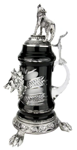 Lord Of Crystal Wolf German Beer Stein Black | 3D Howling Wolf Lid | Wolf Paw Feet 19 Lord Of Crystal Wolf German Beer Stein Black | 3D Howling Wolf Lid | Wolf Paw Feet -Zimmermann Shop Lord of Crystal Wolf German Beer Stein Black 3D Howling Wolf Lid Paw Feet K6004SZFWW RS SM 39253.1591216683