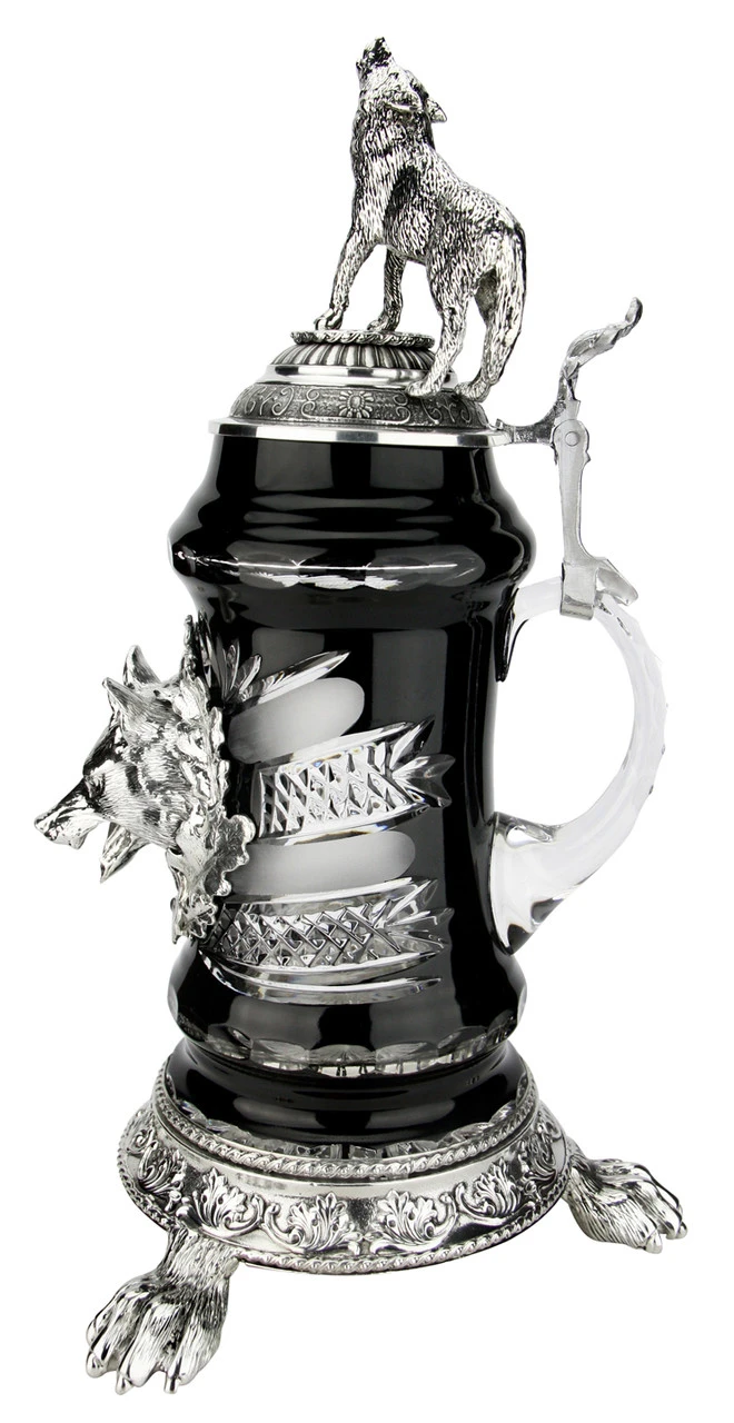 Lord Of Crystal Wolf German Beer Stein Black | 3D Howling Wolf Lid | Wolf Paw Feet 10 Lord Of Crystal Wolf German Beer Stein Black | 3D Howling Wolf Lid | Wolf Paw Feet - Image 10