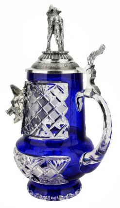 Lord Of Crystal Wolf German Beer Stein Blue | 3D Howling Wolf Lid -Zimmermann Shop Lord of Crystal Wolf German Beer Stein Blue 3D Howling Wolf Lid K6006BLWW BA1 SM 92120.1679769788