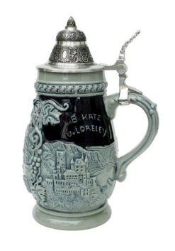 Loreley St. Goar Rhein River Beer Stein Cobalt Blue -Zimmermann Shop Loreley St Goar Beer Stein KT0234EZ RS SM 30082.1401733775