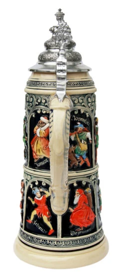 King Limitaet 2015 | Medieval Months Handpainted Beer Stein -Zimmermann Shop Medieval Months Limitat 2015 Beer Stein K2045B Back SM 46483.1423685814