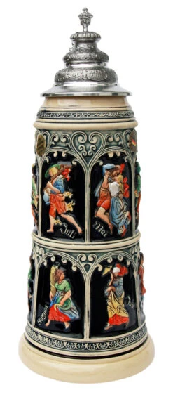 King Limitaet 2015 | Medieval Months Handpainted Beer Stein -Zimmermann Shop Medieval Months Limitat 2015 Beer Stein K2045B FNT SM 17324.1423685875