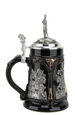 Medieval Tournament Beer Stein | Knight Lid -Zimmermann Shop Medieval Tournament Beer Stein Knight Lid KT6001SR LS SM 77388.1461697990