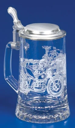 Motorcycle Glass Beer Stein