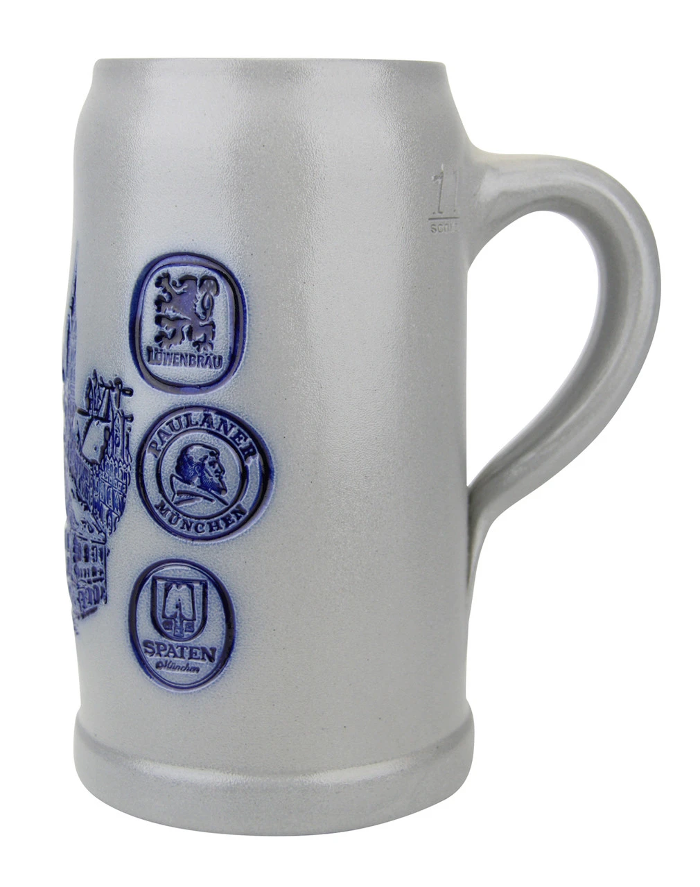 Munich Breweries 1 Liter Salt Glaze Stoneware Beer Mug - Image 4