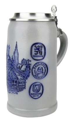 Munich Breweries 1 Liter Salt Glaze Stoneware Beer Stein -Zimmermann Shop Munich Breweries 1 Liter Salt Glaze Stoneware Beer Stein MS6BRAU1ZD RA SM 97936.1503861378
