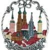 Munich German Pewter Christmas Tree Ornament