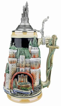 Neuschwanstein And King Ludwig Castle 3D Beer Stein With Castle Lid 10 Neuschwanstein And King Ludwig Castle 3D Beer Stein With Castle Lid -Zimmermann Shop Neuschwanstein and King Ludwig Castle 3D Beer Stein with Castle Lid ZB19989910N RS SM 57274.1541375902