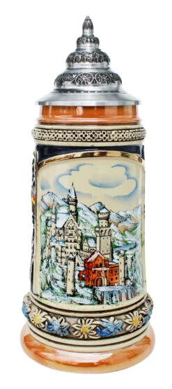 Neuschwanstein In Winter Christmas Beer Stein