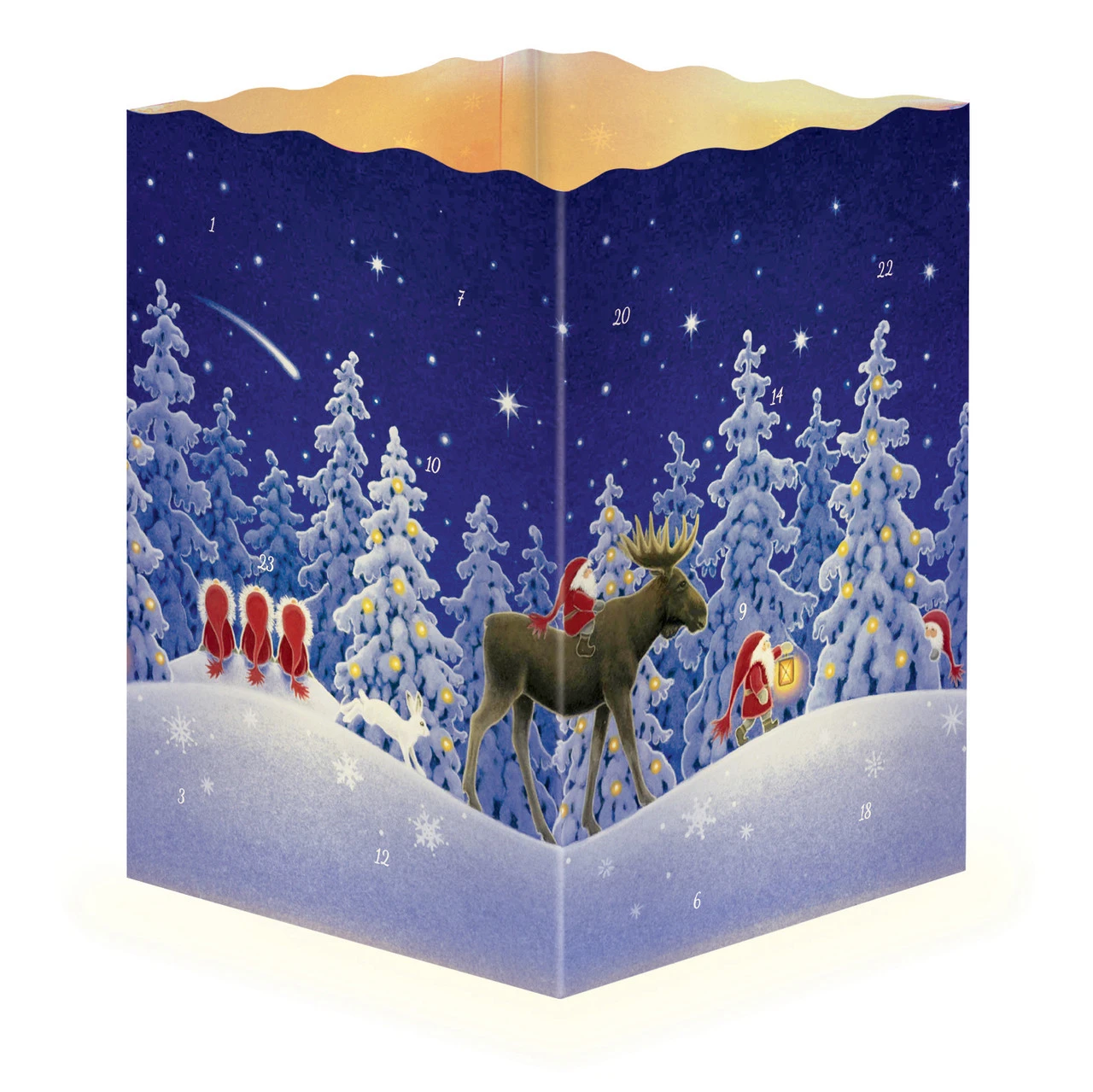 Nordic Night Nisse Lantern 3D Paper German Advent Calendar 1 Nordic Night Nisse Lantern 3D Paper German Advent Calendar