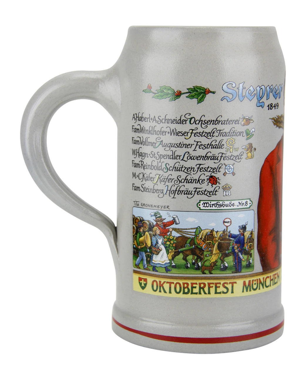 Official Munich Oktoberfest 2014 Wirtekrug Salt Glaze Beer Mug - Image 5