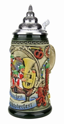 Oktoberfest Oompah Band Beer Stein Rustic (0.4 Liter) 6 Oktoberfest Oompah Band Beer Stein Rustic (0.4 Liter) -Zimmermann Shop Oktoberfest Oompah Band Beer Stein Rustic 0.4 Liter K202 2RU4 RA SM 92452.1503610993
