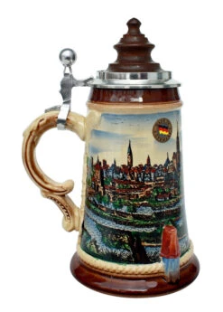 Old Munich Beer Stein With Wood Lid -Zimmermann Shop Old Munich Wooden Lid Beer Stein K465M LS SM 12629.1401733883