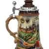 Old Rothenburg Beer Stein With Wood Lid