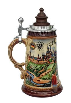 Old Rothenburg Beer Stein With Wood Lid
