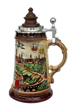 Old Rothenburg Beer Stein With Wood Lid 6 Old Rothenburg Beer Stein With Wood Lid -Zimmermann Shop Old Rothenburg Wooden Lid Beer Stein K465R RS SM 92757.1401734072
