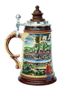 Old Salzburg Beer Stein With Wood Lid -Zimmermann Shop Old Salzburg Beer Stein K465HS LS SM 80198.1401398654