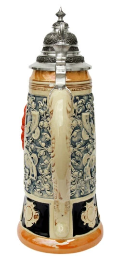 King Limitaet 2003 | Peter Duemler Ares Trojan War Handpainted Beer Stein -Zimmermann Shop Peter Duemler Ares Trojan War Limitat 2003 Beer Stein K2033B Back SM 16681.1446391552