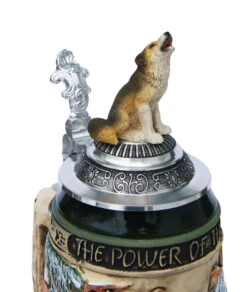 Power Of The Pack Wolf Beer Stein With Wolf Lid -Zimmermann Shop Power of the Pack Beer Stein K955RUW Detail SM 76886.1401398818