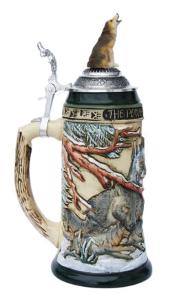 Power Of The Pack Wolf Beer Stein With Wolf Lid -Zimmermann Shop Power of the Pack Beer Stein K955RUW LS SM 73090.1401398817