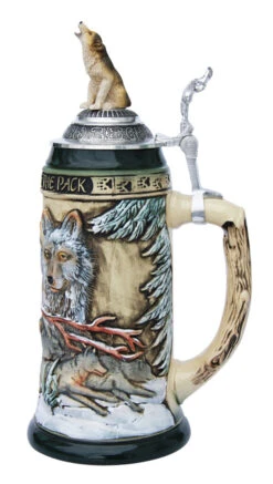 Power Of The Pack Wolf Beer Stein With Wolf Lid -Zimmermann Shop Power of the Pack Beer Stein K955RUW RS SM 65316.1401398815