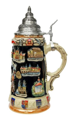 Prague Commemorative Beer Stein -Zimmermann Shop Prague Praha Beer Stein K309P RS SM 63861.1416845053