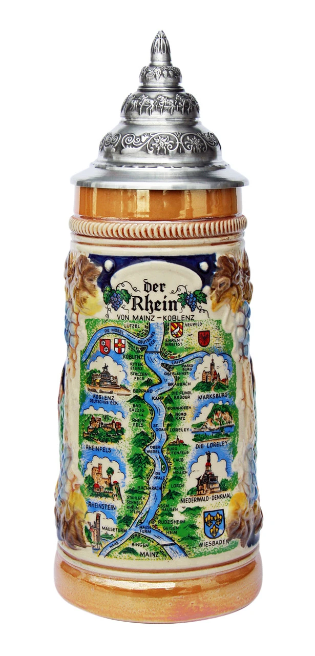 Rhein River Travel Destinations Beer Stein 1 Rhein River Travel Destinations Beer Stein