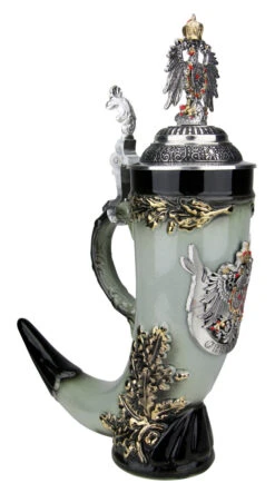 Royal Deutschland Drinking Horn Beer Stein -Zimmermann Shop Royal Deutschland Drinking Horn Beer Stein ZB15466013 18 LA SM 40401.1516739237