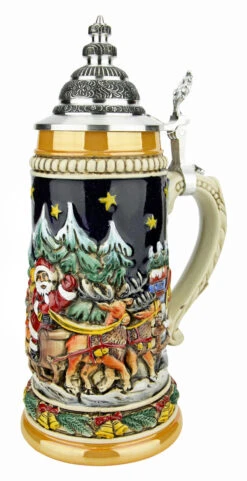 Santas Alpine Sleigh Ride Christmas German Beer Stein 9 Santas Alpine Sleigh Ride Christmas German Beer Stein -Zimmermann Shop Santas Alpine Sleigh Ride Christmas German Beer Stein ZB1530996 RA SM 53188.1636048821