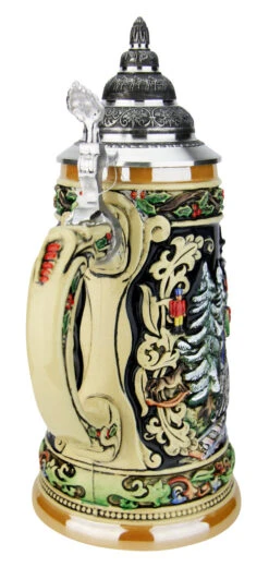 Santas Train German Christmas Beer Stein 9 Santas Train German Christmas Beer Stein -Zimmermann Shop Santas Train German Christmas Beer Stein K048 Back SM 98872.1591287809