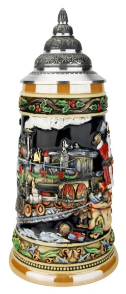 Santas Train German Christmas Beer Stein 11 Santas Train German Christmas Beer Stein -Zimmermann Shop Santas Train German Christmas Beer Stein K048 FNT SM 99865.1591287604