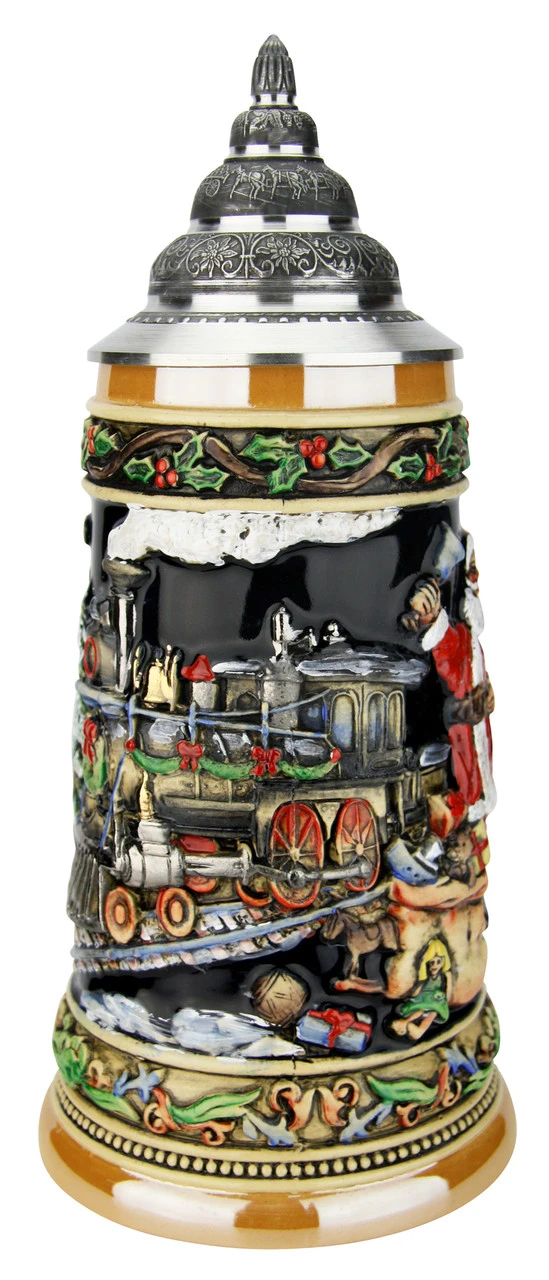Santas Train German Christmas Beer Stein 6 Santas Train German Christmas Beer Stein - Image 6