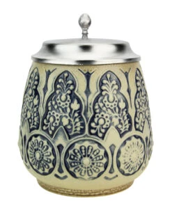 Stylized Plants Traditional Salt Glaze Beer Stein | Light Finish -Zimmermann Shop Stylized Plants Traditional Salt Glaze Beer Stein Cream Finish K6003SB 2 FNT SM 46337.1605808491