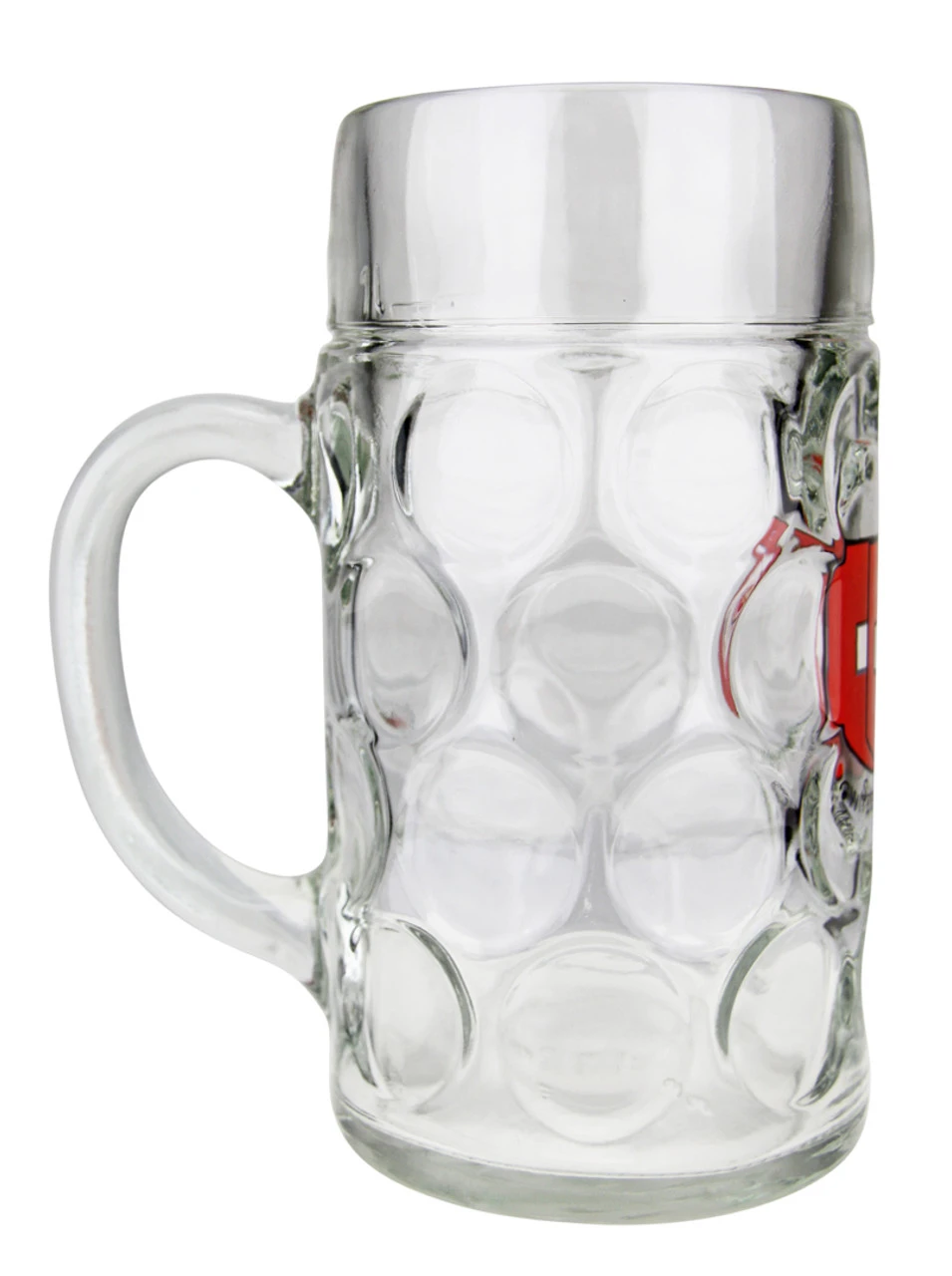 Swiss Cross Dimpled Oktoberfest Glass Beer Mug 1 Liter 2 Swiss Cross Dimpled Oktoberfest Glass Beer Mug 1 Liter - Image 2