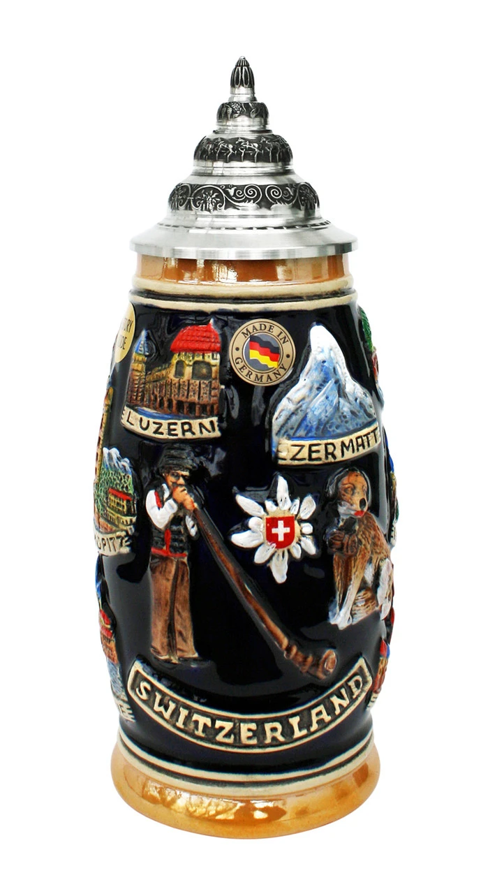 Swiss Horn German Beer Stein 2 Swiss Horn German Beer Stein - Image 2